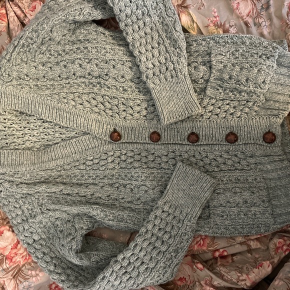 Vintage GAP Of DUNLOE INDUSTRIES/Pure Wool Handloomed Sweater green chunky - Picture 2 of 14